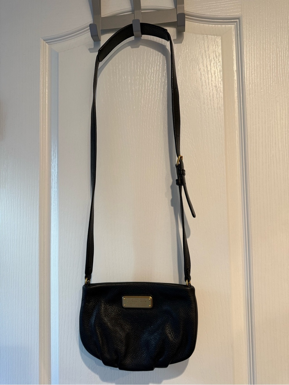 Marc by Marc Jacobs Black Leather Crossbody with Gold Plate